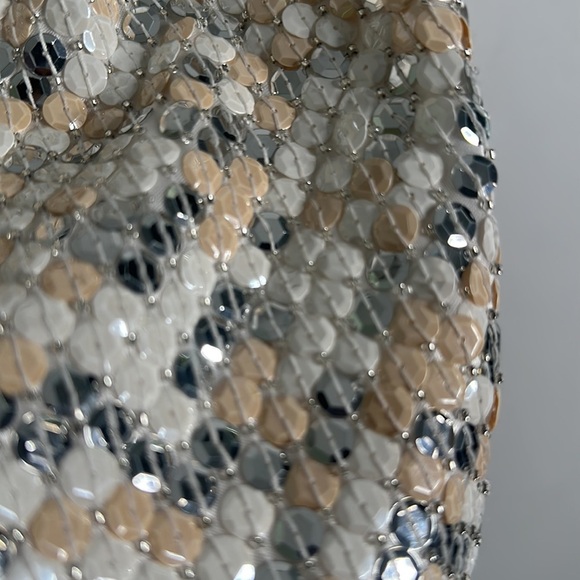 Cache white sliver and nud sequins halter maxi dress size 6 - Picture 14 of 16